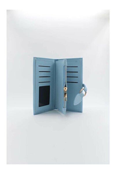 efnanstore Baby Blue γυναικείο πορτοφόλι με μαλακό δέρμα, αγκράφα και πολλαπλές θήκες