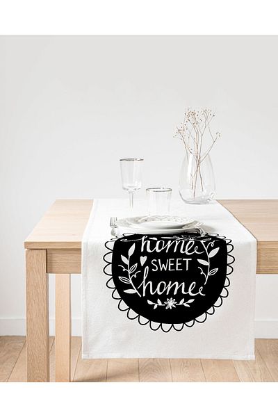 Realhomes Alergăr decorativ din piele de căprioară proiectat Home Sweet Home