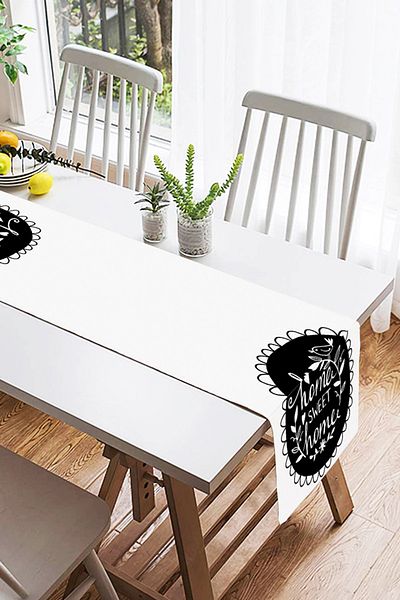 Realhomes Alergăr decorativ din piele de căprioară proiectat Home Sweet Home