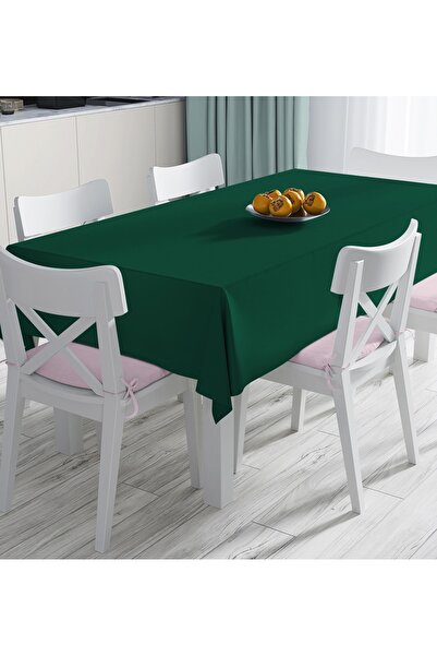 Realhomes Koyu Yeşil Renkli Özel Tasarım Dijital Baskılı Masa Örtüsü