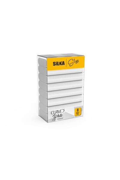 Silka Eraser Curved White Eraser 30 bucăți