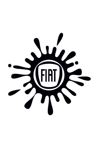 Maral Grup Fiat Depo Kapağı Sticker Boya Damla Desen Siyah 10 Cm