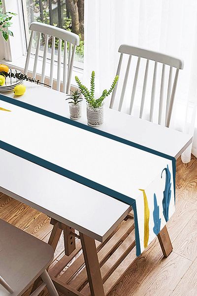 Realhomes Alergăr modern din piele de căprioară cu design special, imprimat digital