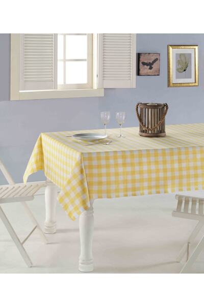 Osmanlı Home Concept Față de masă galbenă Gingham - 160x160