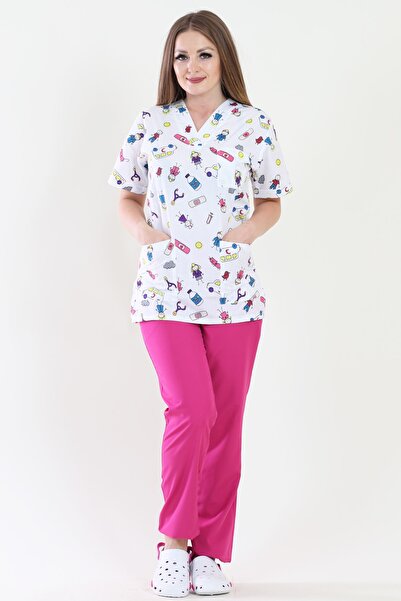 ModaCanel أزياء Canel الخامس الرقبة ممرضة طبيب جرح نمط جيرسي البدلة الطبية