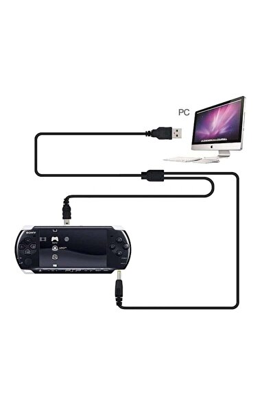 Psp Şarj Ve Data Kablosu Psp Usb Kablo Film Müzik Oyun Aktarma 1000 2000 3000 E1004