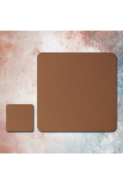 Esafe Home Американски сервиз от 4 квадратни кожени изделия за 2 души