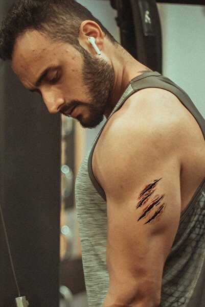 TAKIŞTIR Unisex Pençe Yarası Görünümlü Geçici Tattoo