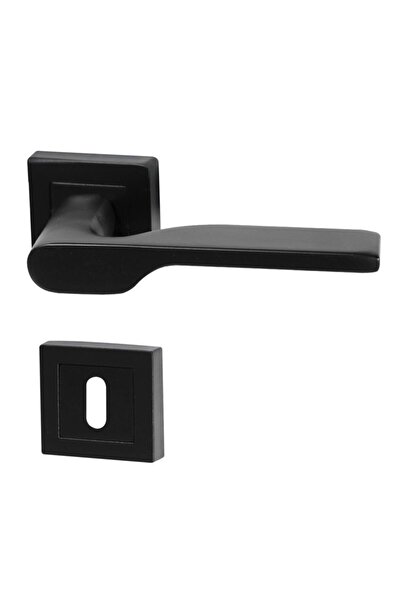 EYM Hira Eda Square Rosette Mâner de ușă Camera neagră