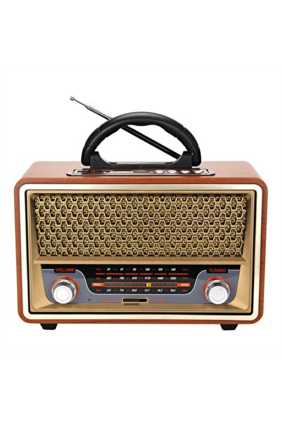 ULTRATEKNO Nostaljik Görünümlü Ahşap Radyo Bluetooth Hoparlör Fm Usb Tf Bt5.0...