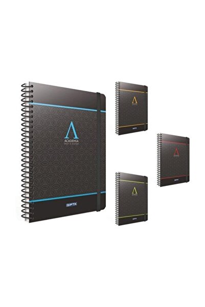 Gıpta دفتر ملاحظات أكاديميا 17x24 مخطط حلزوني بغطاء صلب 120 ورقة