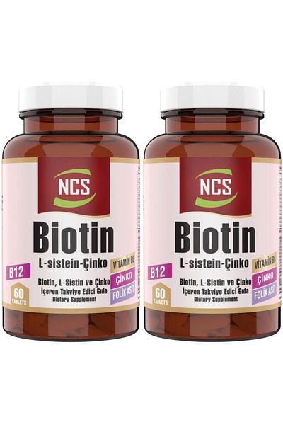 NCS Biotin 2500 Mcg 60 Tablets L Cistein Zinc 2 Boxes 120 Tablets Vitamin B12 Folic Acid