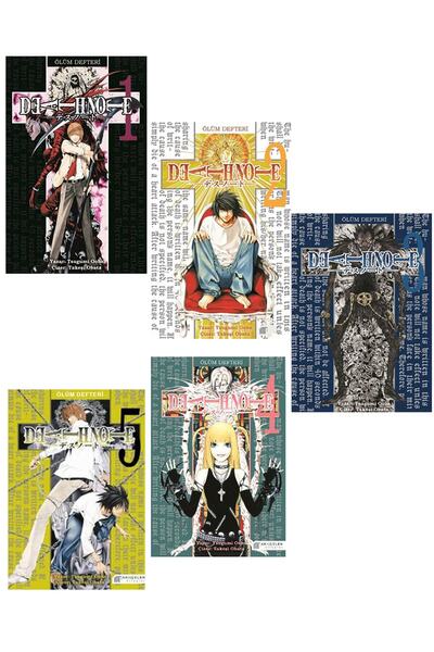 AKILÇELEN YAYINEVİ Death Note - Ölüm Defteri - 5 Kitap Türkçe Manga Seti (1-2...