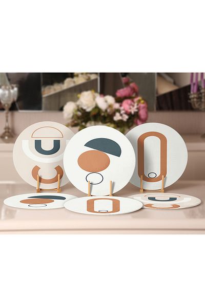 Realhomes 6 τεμαχίων Onedraw Abstract Illustrated Plat & σουπλά