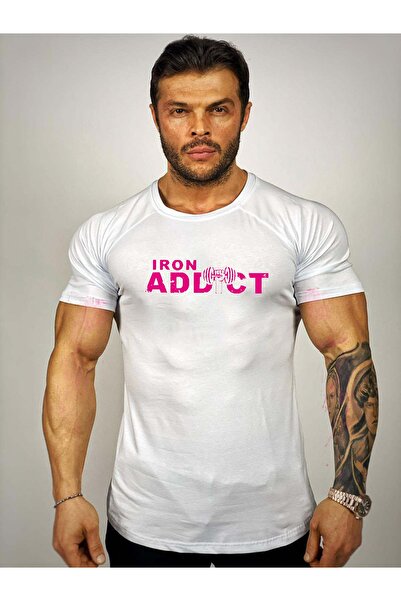Black İstanbul Beli muški regular fit - roza Iron Addict - Štampano okrugla k...