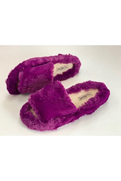 Akınal Bella Papuci de casă din pluș pentru femei Akınalbella, mov, cu o sing...