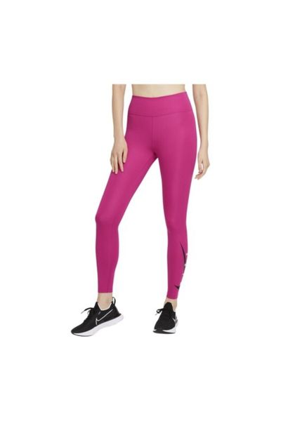 Nike One Dri Fit Training Shine Pink Leggings, Pink Shiny Leggings with 2  Inside Pockets - Trendyol
