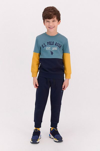 U.S. Polo Assn. Βάση. Σετ αθλητικής φόρμας Polo Assn Petrol Blue Boy's Ribbed