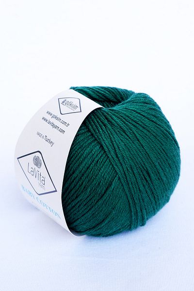 LaVita Yarn Βρεφικό Βαμβάκι 50 gr Amigurumi, Punch, Κλωστή πλεξίματος χειρός, Πακέτο 5 Taka Yarn (ΣΚΟΥΡΟ ΠΡΑΣΙΝΟ-8114)