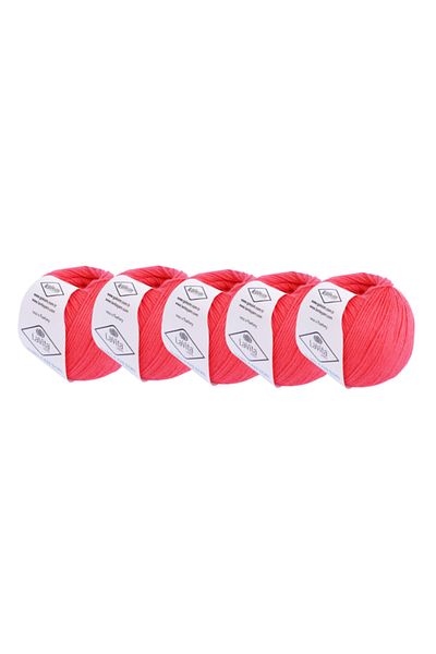 LaVita Yarn Βρεφικό βαμβάκι 50 gr Amigurumi, Punch, Πλεκτό νήμα χειρός 5 Συσκευασία Taka Yarn (NAR KAYISI-4137)
