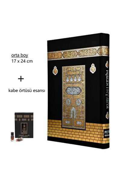 Fetih Yayınları Kabe Kuranı Kerim Orta Boy + Kabe Örtüsü Esansı