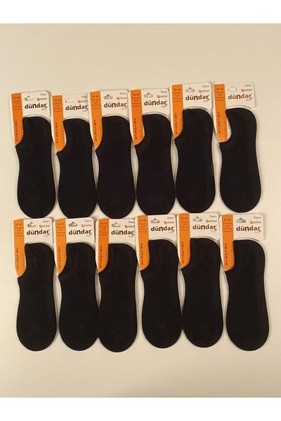 Dündar 6876 Seamless Thin Summer Modal 12 Pack Γυναικεία αθλητικά παπούτσια αόρατα μαύρα μποτάκια κάλτσες