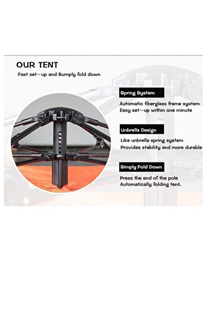 BSD GİFTED Tam Otomatik 10-12 Kişilik Çadır Aile Çadırı 320x320x170cm
