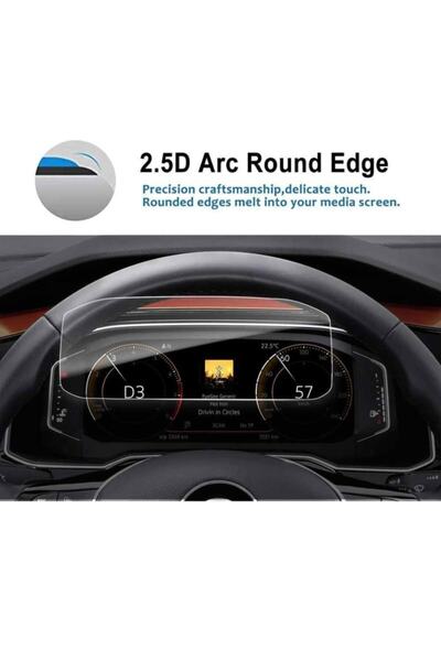 mrtglass Volkswagen Tiguan Uyumlu Dijital Gösterge Ekran Koruyucu Film