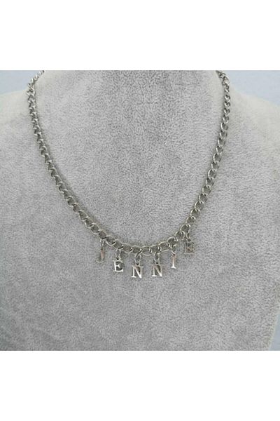 AlpCollection Gray Jennie Lettered Blackpink 45 Cm Chain Gift Necklace