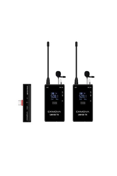 CKMOVA Um100 Kit-4 Ultra Kompakt Type-c Girişli 1 Alıcı 2 Vericili Uhf Kablos...