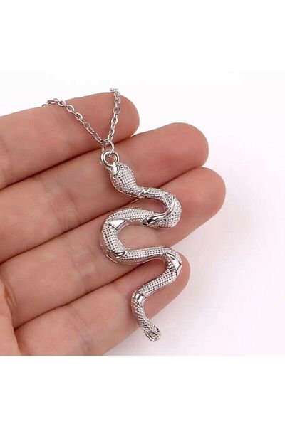 ema Gray Snake Necklace Gift Stylish Ornament Jewelry Accessory