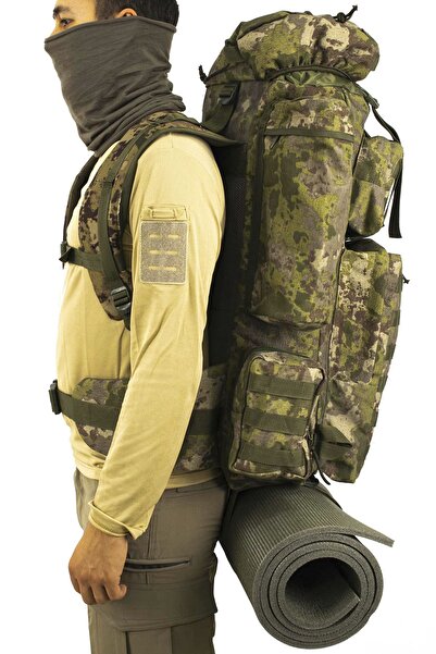 Asker Kolisi 110 L Yeni Tsk Kamuflaj Askeri Çanta - Dağcı Taktik Arazi Çantası