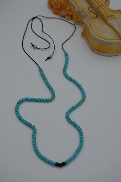 Stoneage Jewellery Turquoise And Onyx Jewelled Metal Free Necklace