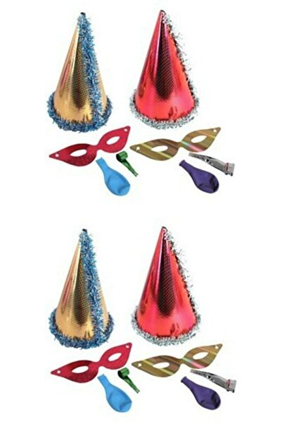 Olgun Home 4 Adet Yılbaşı Kotyon Set Kaynana Dili Gözlük Set Aile Seti