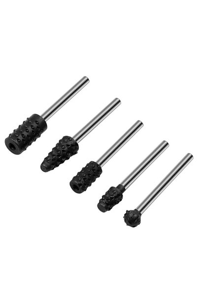 Depolife 5 Pieces Hss Rasp For Wood Router Bit Set Moulder 3.17mm Shank For Dremel Similar Engraving Machine