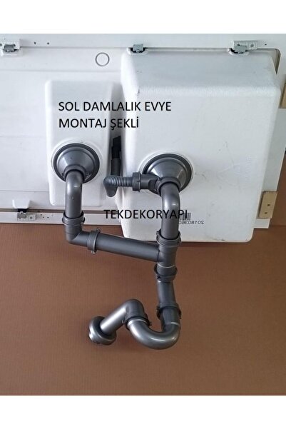 Dominox Granit Evye Sifonu Takım 1,5göz Teka Franke Blonco Sifonu