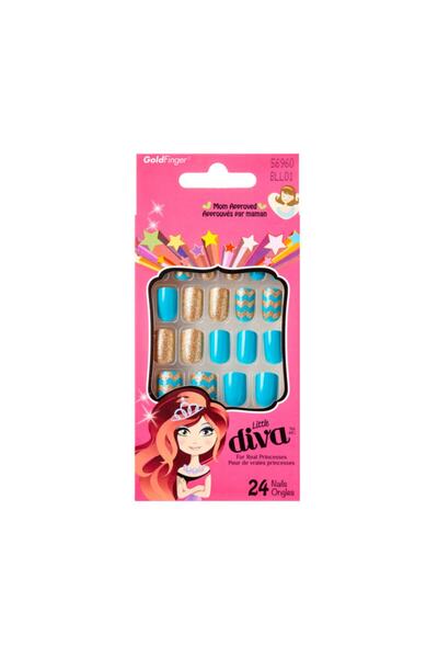 Broadway Kız Çocuk Mavi Çocuklar için Yapışkanlı Takma Tırnak Broadway BLL01 ...