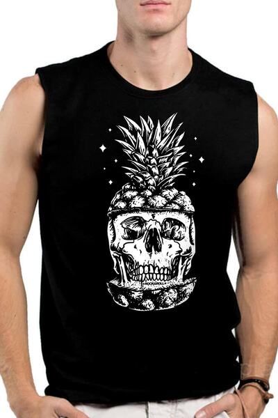 ROCKANDROLL Ανδρικό μανίκι με μαύρο ανανά |   Αμάνικο μπλουζάκι |   Αθλητής