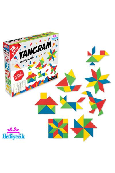hediyecik Tangram Şekillerle Eğitici,yaratıcı Aktivite Oyunu 28 Parça