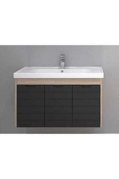 TURKUAZSERAMİK Turkuaz Frame Etajerli Lavabo 90*45 Cm-mostar 90 Alt Modül -siyah
