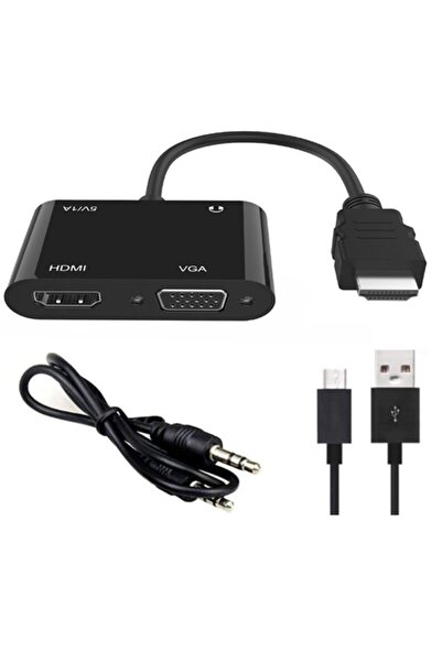 Alfais 4671 Hdmi To Hdmi + Vga Monitör Çevirici Ps4 Dönüştürücü Switch Splitter Adaptör