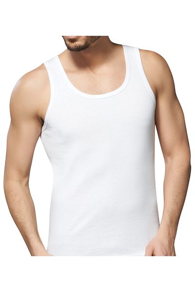 Kolcu Men's Combed 100% Cotton Premium Quality White Undershirt