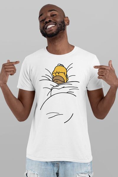 ROCKANDROLL Tricou alb cu mânecă scurtă Sleepy Dad pentru bărbați