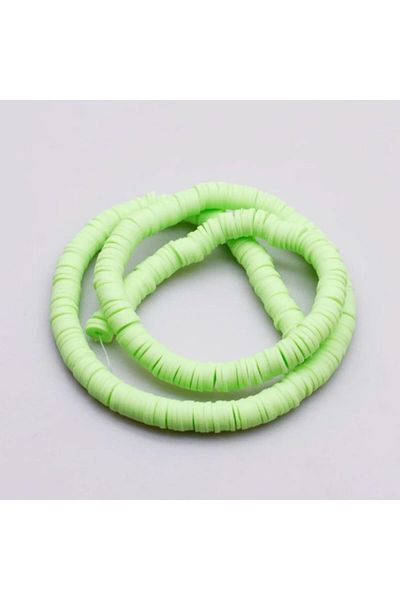 yiğit aksesuar Water Green Fimo Beads - 1 String 6 Mm