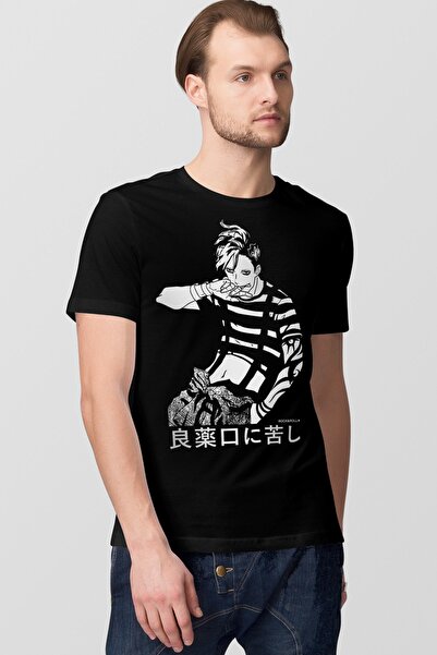 ROCKANDROLL Muška crna manga majica za dečake kratkih rukava T-shirt