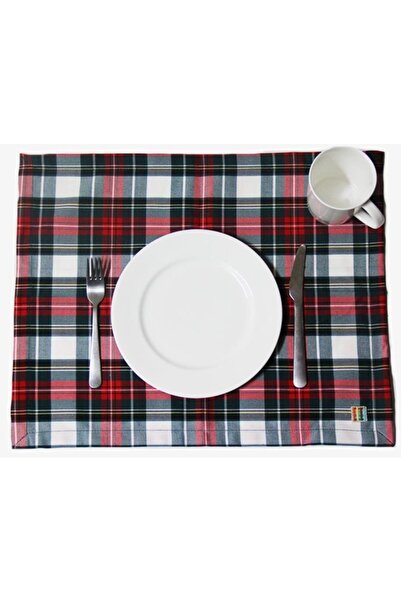 Çizgikare Serviciu american în carouri alb-verde (4 bucăți)