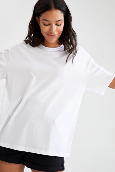 DeFacto Μπλουζάκι Oversize Fit Crew με κοντό μανίκι