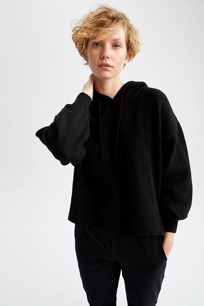 DeFacto Hanorac cu glugă Relax Fit Crop Knitwear