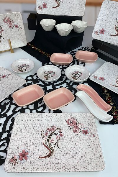Keramika Girl 18 Piece Siera Breakfast Set for 6 People