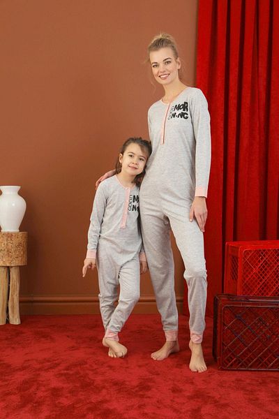 Siyah İnci Cotton Lycra Buttoned Jumpsuit